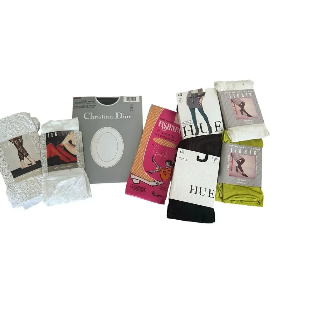 Vintage Designer Hosiery Lot Christian Dior, HUE, Leggale Deadstock Tights